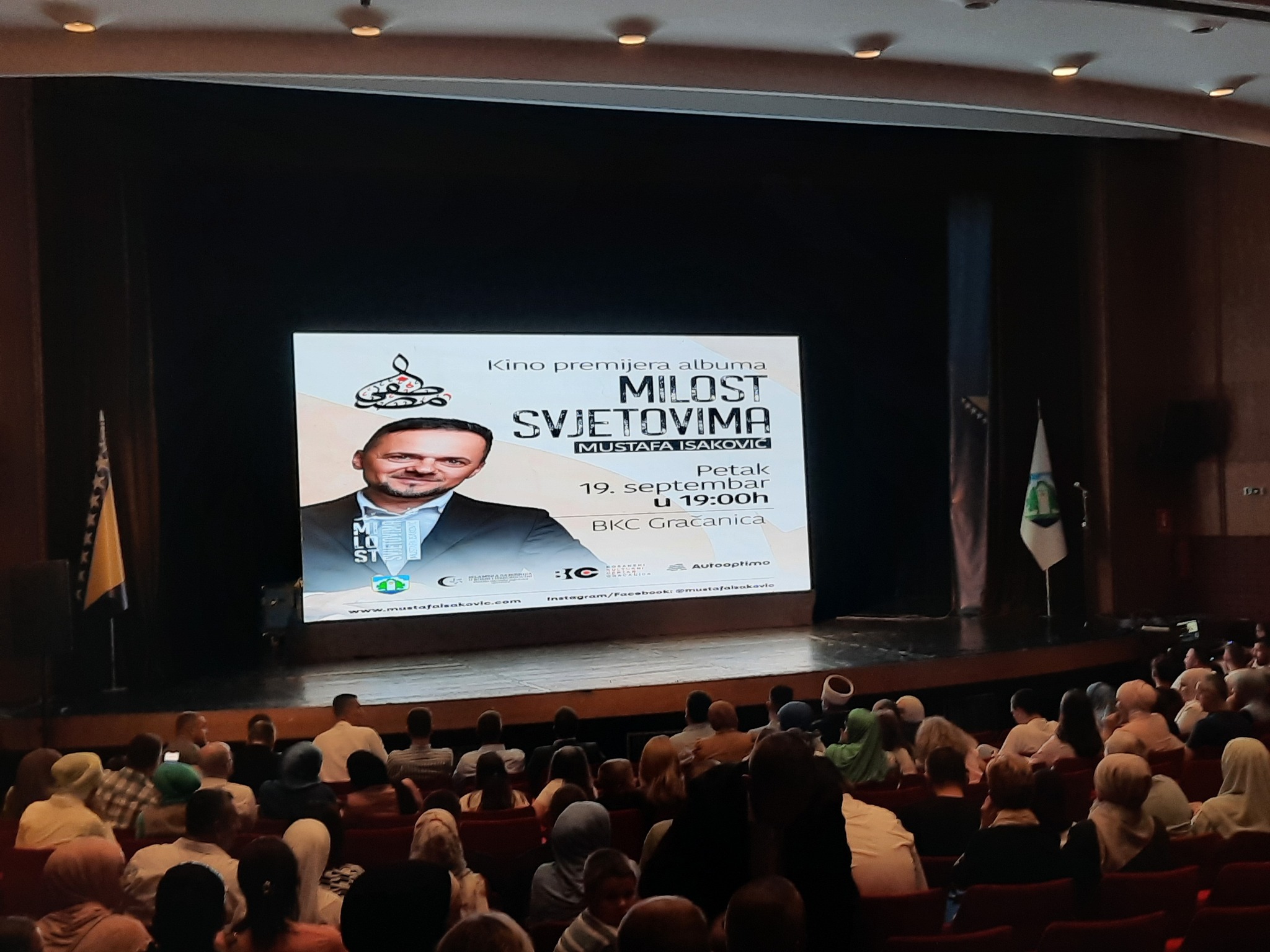Održana prva kino premijera albuma “Milost svjetovima” Mustafe Isakovića u Gračanici